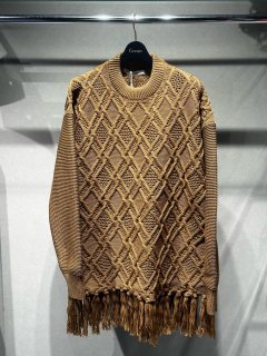 【Children of the discordance】GRATE TEX MESH KNIT PULLOVER (BROWN)