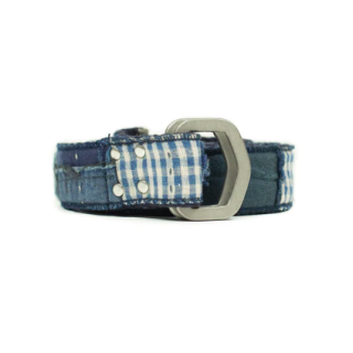 <img class='new_mark_img1' src='https://img.shop-pro.jp/img/new/icons5.gif' style='border:none;display:inline;margin:0px;padding:0px;width:auto;' />【KUON】UPCYCLED BORO TYPE0 2 Double Ring Belt (NAVY)