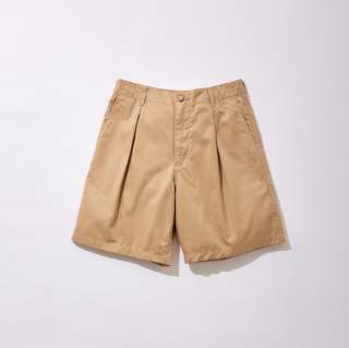 KUONCotton Gavardine Wide Shorts (KHAKI)