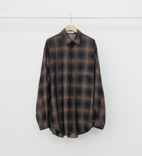 <img class='new_mark_img1' src='https://img.shop-pro.jp/img/new/icons5.gif' style='border:none;display:inline;margin:0px;padding:0px;width:auto;' />【marka】CHECK SHIRT -WOOL × RECYCLE POLYESTER VIYELLA- (BLACK CHECK)