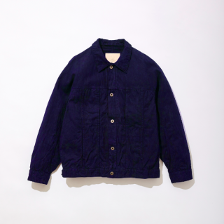 KUONNatural Dyed Cotton Twill Trucker Jacket (DRAK INDIGO)