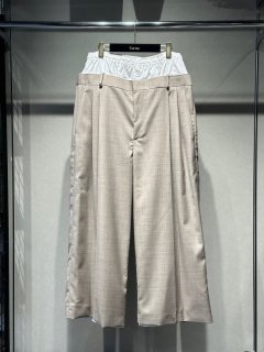 <img class='new_mark_img1' src='https://img.shop-pro.jp/img/new/icons5.gif' style='border:none;display:inline;margin:0px;padding:0px;width:auto;' />HED MAYNERLIGHT COOL WOOL DOUBLE WAIST PANT (MIDIUM BEIGE)