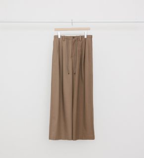 MARKAWARETRIPLE PLEATED EASY TROUSERS -ORGANIC COTTON GABARDINE- (GRAIGE)