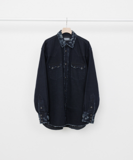 markaWESTERN RIDERS SHIRT -ORGANIC COTTON 8.5oz DENIM- (PIGMENT BLACK)