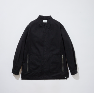 KUONDenim Kimono Collar Shirket (BLACK)