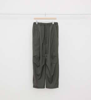 MARKAWAREEASY ARMY TROUSERS -2/80 ORGANIC WOOL TYPEWRITER- (OLIVE)