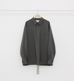 MARKAWAREPULLOVER SPORT SHIRT -2/80 ORGANIC WOOL TYPEWRITER- (CHARCOAL)