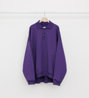 MARKAWAREPOLO COLLAR HUGE -ORGANIC COTTON HEAVY FLEECE- (PURPLE) 