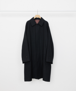 markaRAGLAN SLEEVES COAT -TUMBLED WOOL SERGE- (CHAMBRAY BLACK)