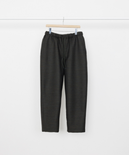 markaCOCOON WIDE EASY PANTS -SHETLAND WOOL RECYCLED POLYESTER DOBBY- (TOP OLIVE)