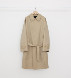 MARKAWAREREVERSIBLE SINGLE TRENCH COAT -ORGANIC GIZA GABARDINE- (KAHKI/BLACK) 