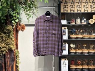 <img class='new_mark_img1' src='https://img.shop-pro.jp/img/new/icons5.gif' style='border:none;display:inline;margin:0px;padding:0px;width:auto;' />markaDOUBLE POCKET OPEN COLLAR L/S SHIRT -SUPER 140s 2/96 WOOL VIYELLA- (PURPLE CHECK)