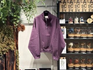 <img class='new_mark_img1' src='https://img.shop-pro.jp/img/new/icons5.gif' style='border:none;display:inline;margin:0px;padding:0px;width:auto;' />MARKAWARESHORT QUARTER ZIP PULL OVER -ORGANIC COTTON HEAVY FLEECE- (D.PURPLE)