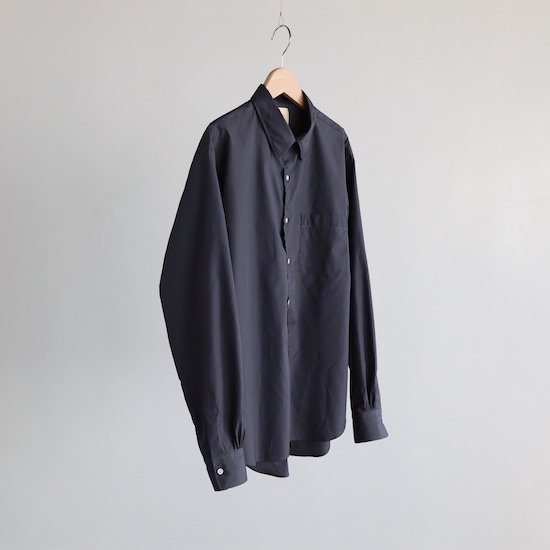 KIMURA . 5needles plain front shirt . charcoal