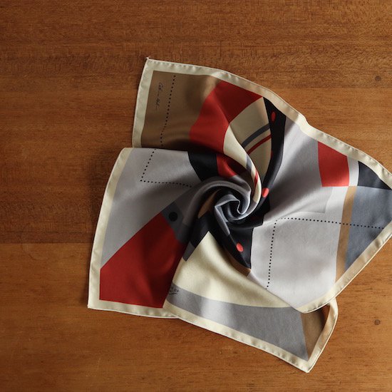 A PIECE OF chic . Silk Scarf 50 . BAUHAUS  grey