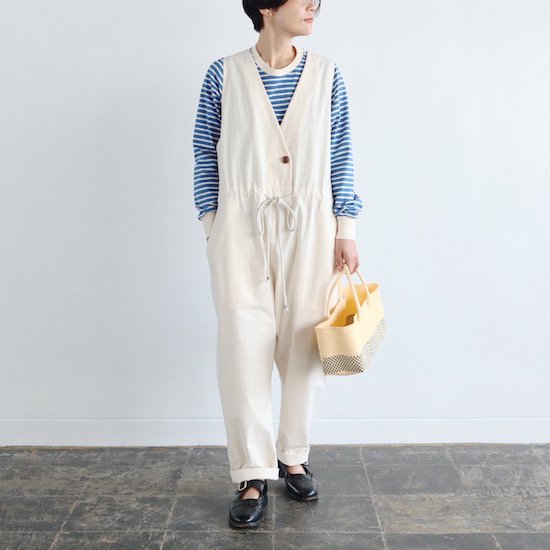 atelier naruse . vintage buff cotton overalls . kinari