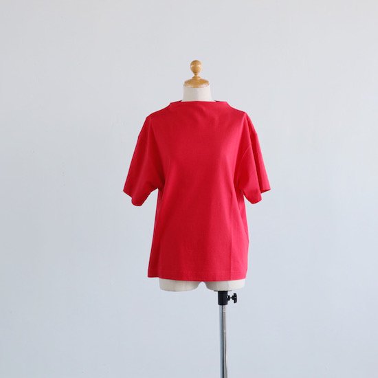 atelier naruse . cotton high-neck cut&sewn S/S . red