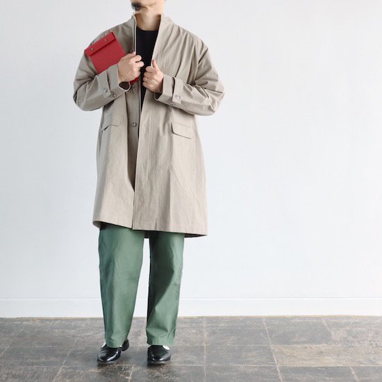 evam eva（エヴァムエヴァ）. Cotton Hemp Raglan Coat . sage｜糸デンワ