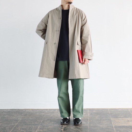 evam eva（エヴァムエヴァ）. Cotton Hemp Raglan Coat . sage｜糸デンワ