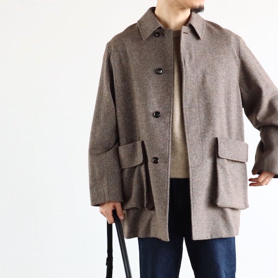 Caledoor . Rambling Wool Coverall Jacket . brown