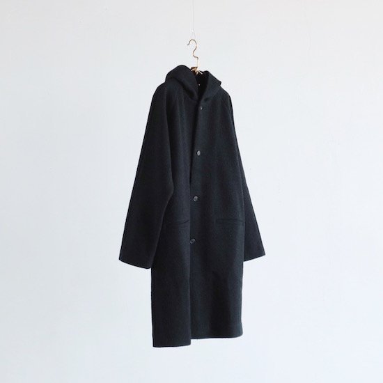 evam eva . Press Wool Hooded Coat . charcoal