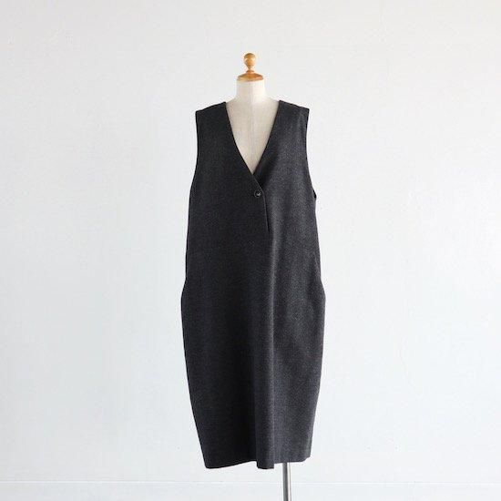 atelier naruse Cotton Wool Herring Bone Jumper Skirt GRAY