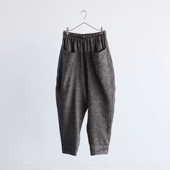 atelier naruse . shetland wool linen sarrouel pants . black