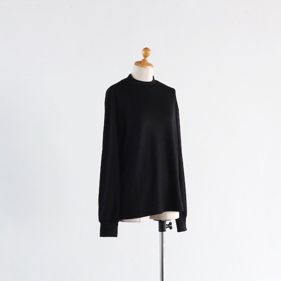 comm. arch. . Super 120's Merino Mock Neck P/O . black