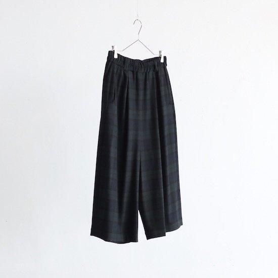 atelier naruse Wool Frano Gaucho Pants BLACK WATCH