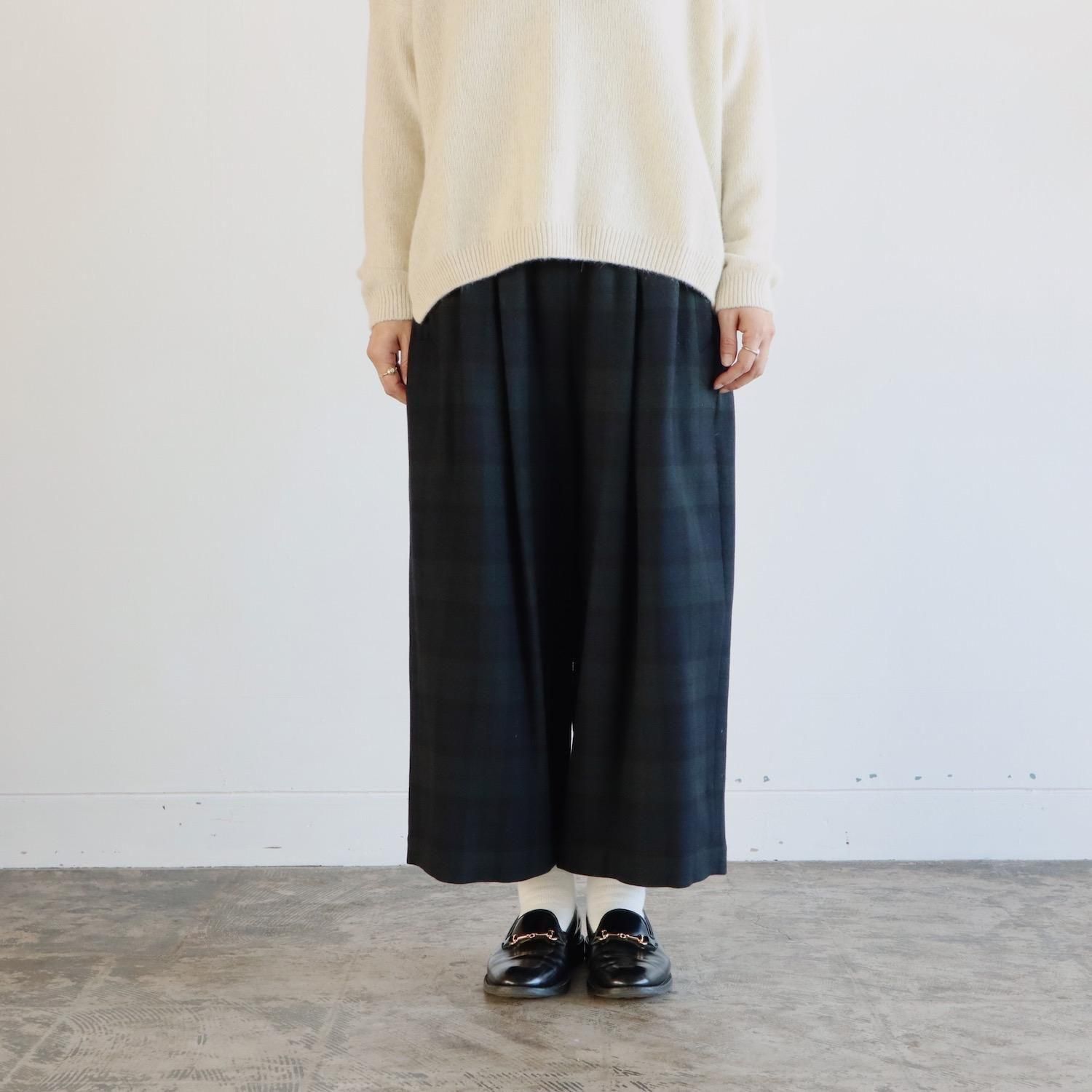 atelier naruse Wool Frano Gaucho Pants BLACK WATCH