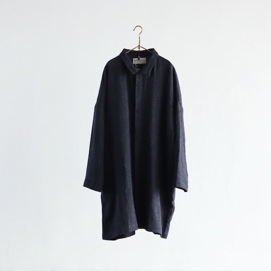 MUYA . Soutien collar wide coat . navy