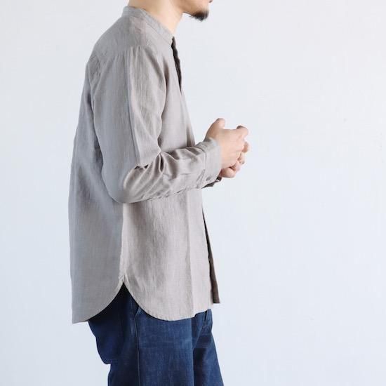 evam eva Water Linen Band Collar Shirt DOVE GRAY エヴァムエヴァ