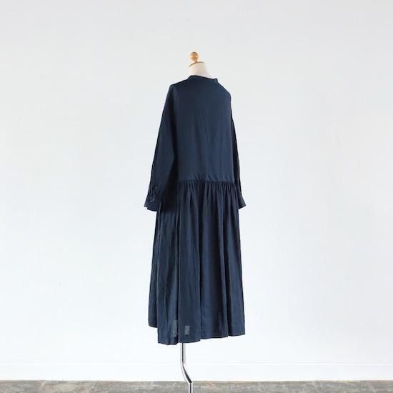 atelier naruse Linen Shirt One Piece NAVY アトリエナルセ