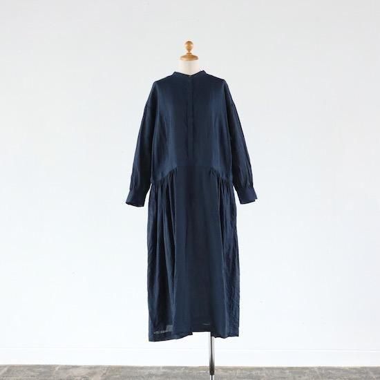 atelier naruse Linen Shirt One Piece NAVY