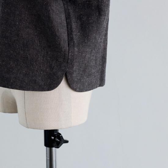 トップス atelier naruse smock blouse / moku-gray atelier naruse Cotton Linen Smock Blouse Tulip MOKU GRAY