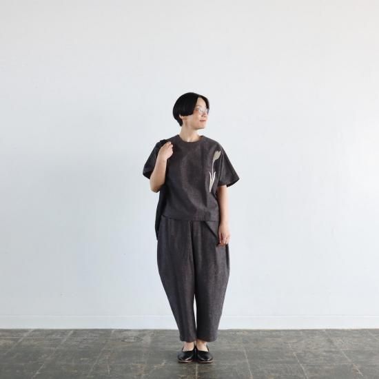 atelier naruse Cotton Linen Smock Blouse Tulip MOKU GRAY