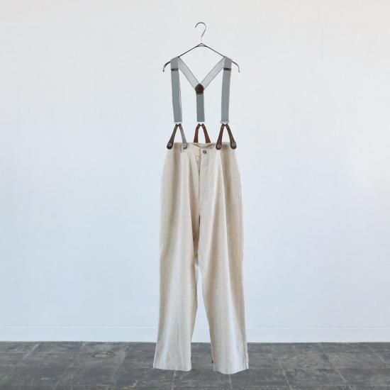 Linen×Cotton Suspender Pants NATURAL