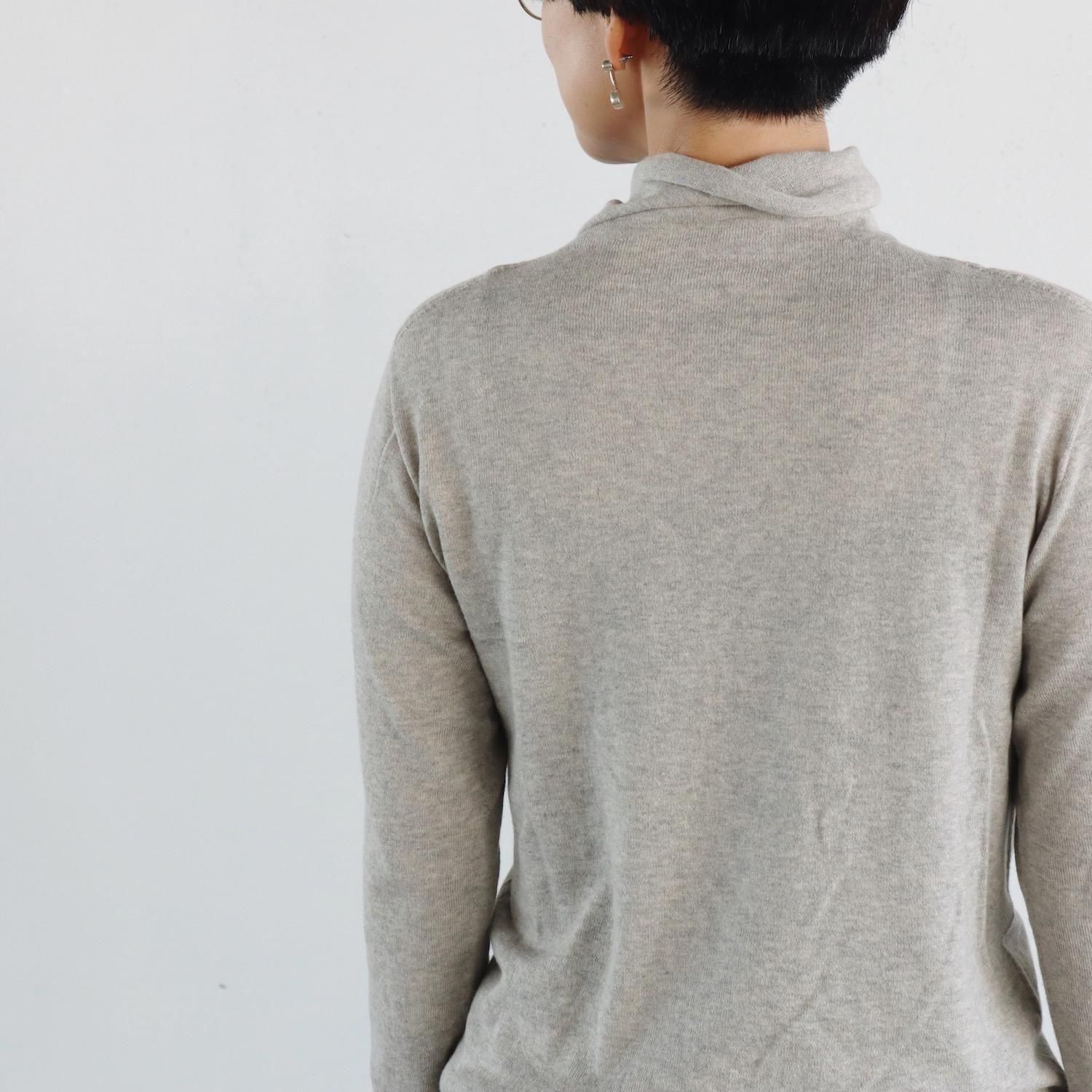 evam eva Cotton Cashmere Turtleneck GRAY エヴァムエヴァ