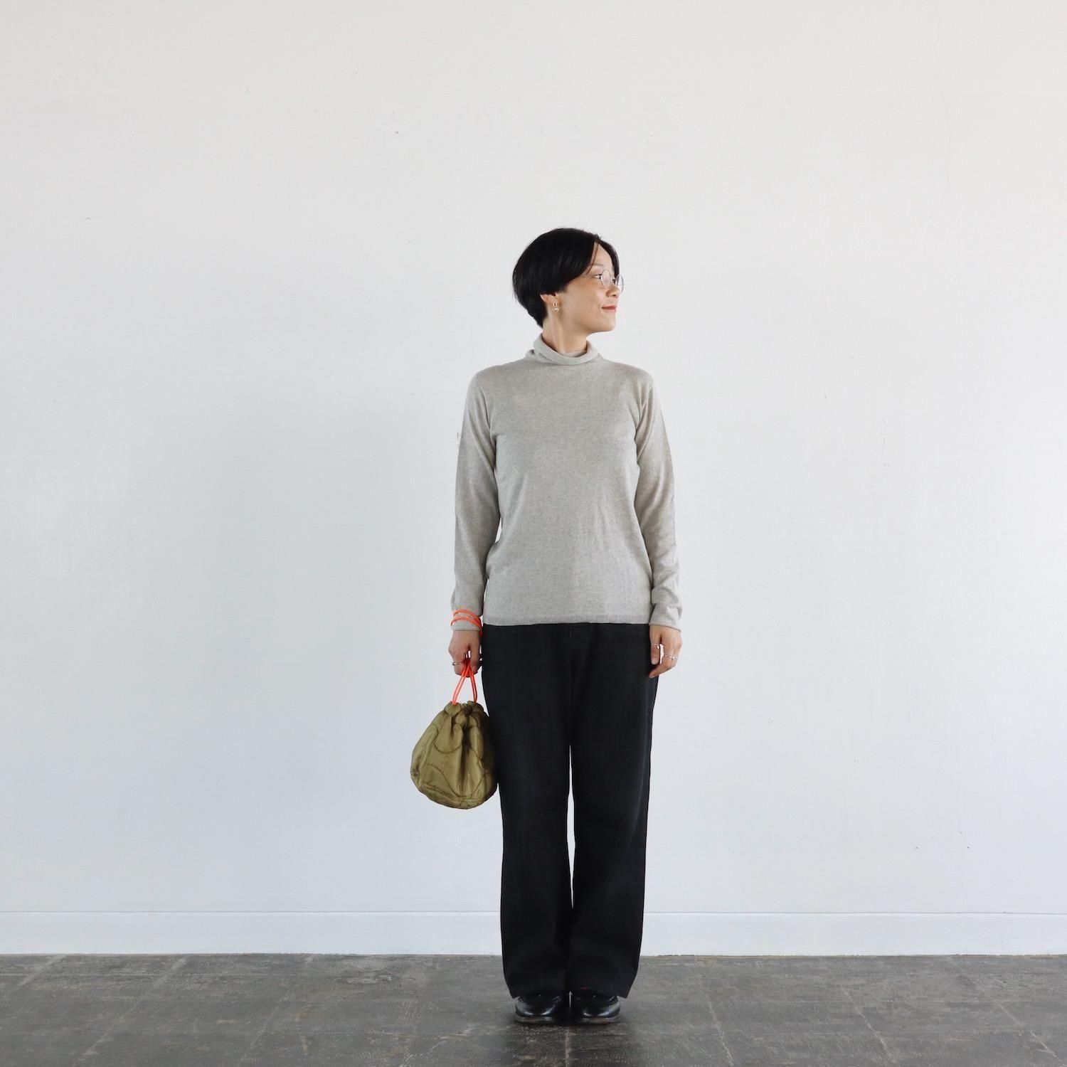 evam eva Cotton Cashmere Turtleneck GRAY エヴァムエヴァ