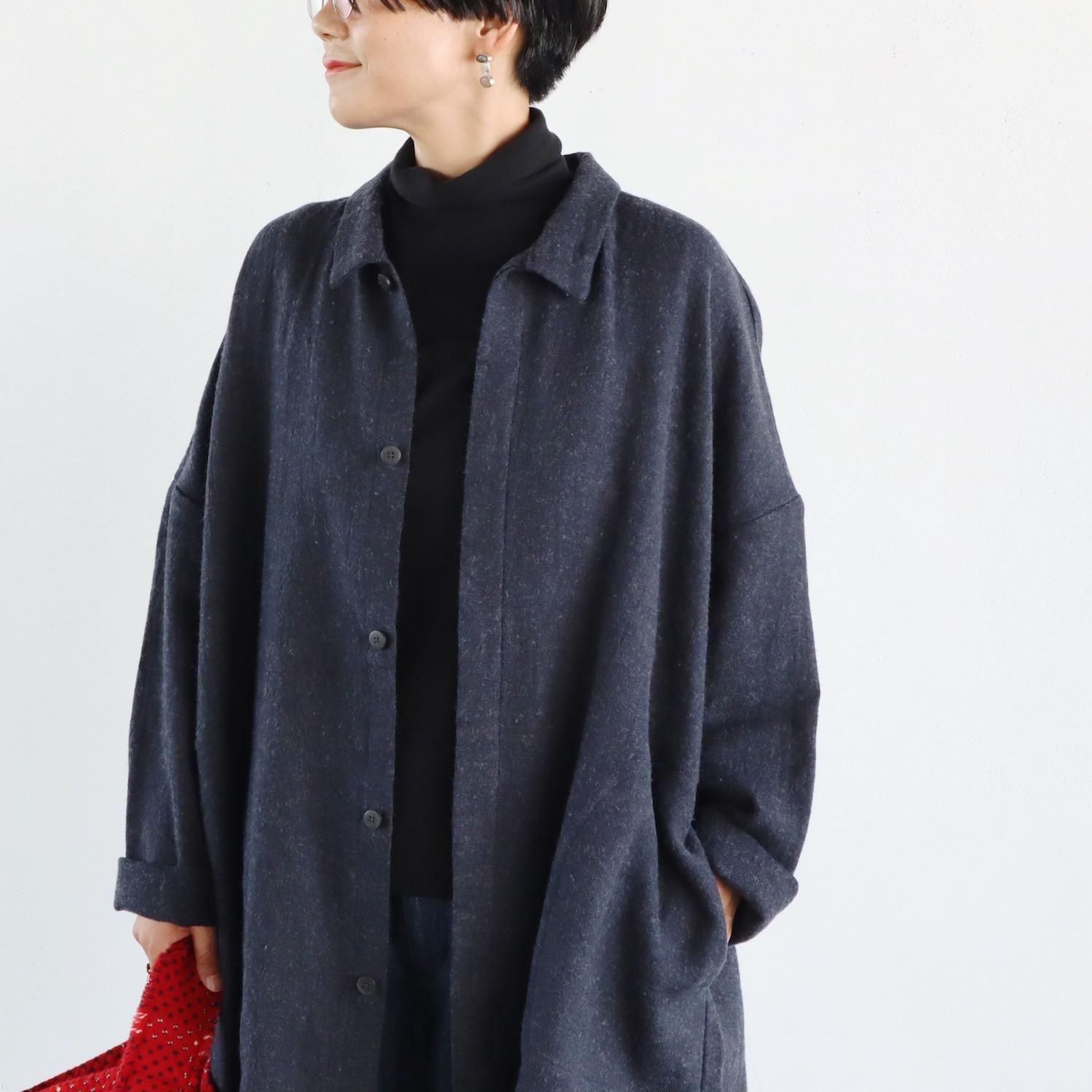 evam eva Cotton Cashmere Turtleneck BLACK エヴァムエヴァ