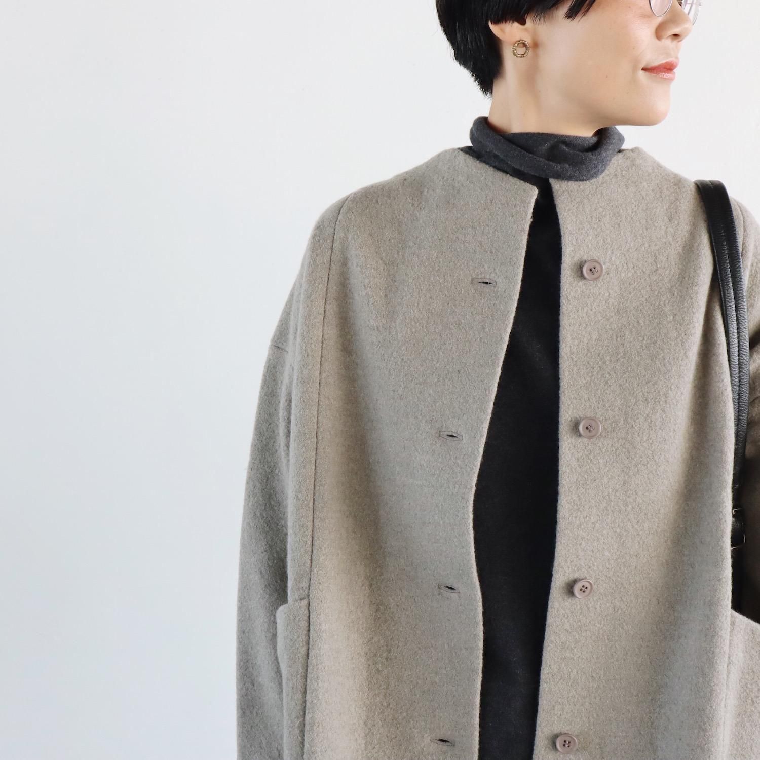 evam eva プレスウール ショートコート（size2/mocha） evam eva Press Wool Short Coat MOCHA エヴァムエヴァ