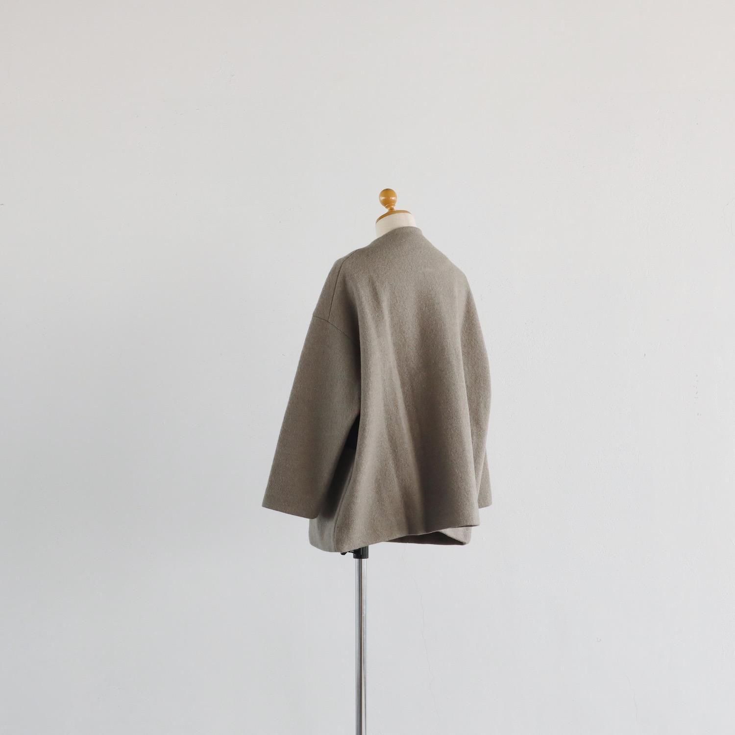 evam eva Press Wool Short Coat MOCHA エヴァムエヴァ