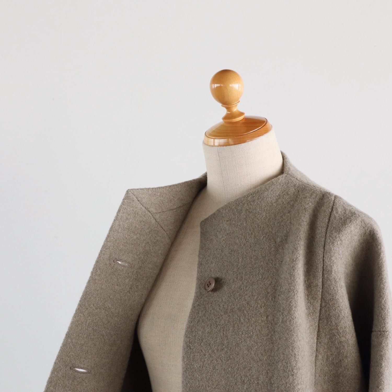 evam eva Press Wool Short Coat MOCHA エヴァムエヴァ