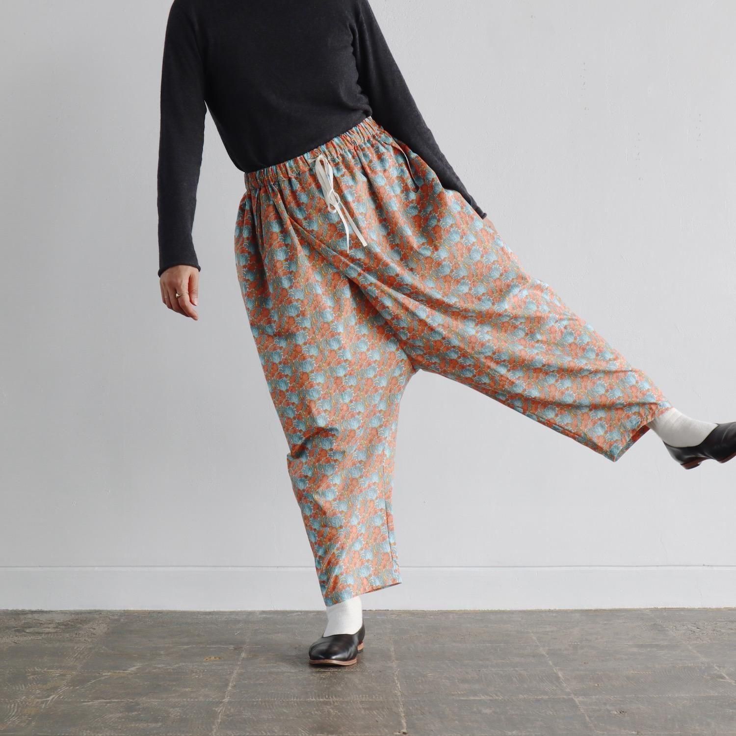 the last flower of the afternoon LIBERTY Elastic Waist Wrap Pants CLEMENTINA