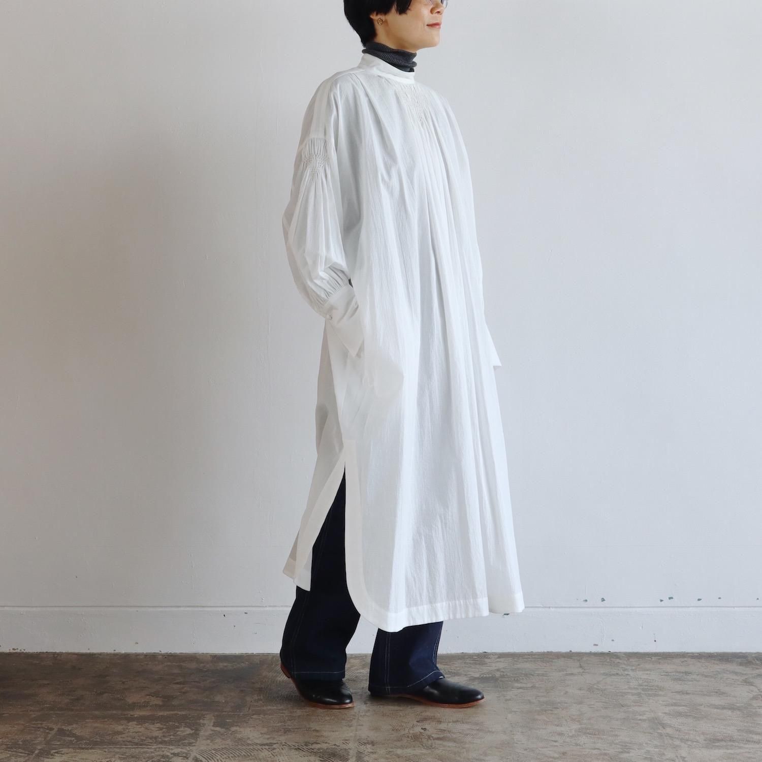 the last flower of the afternoon ñĴʶ Hand Smocking Dress WHITE