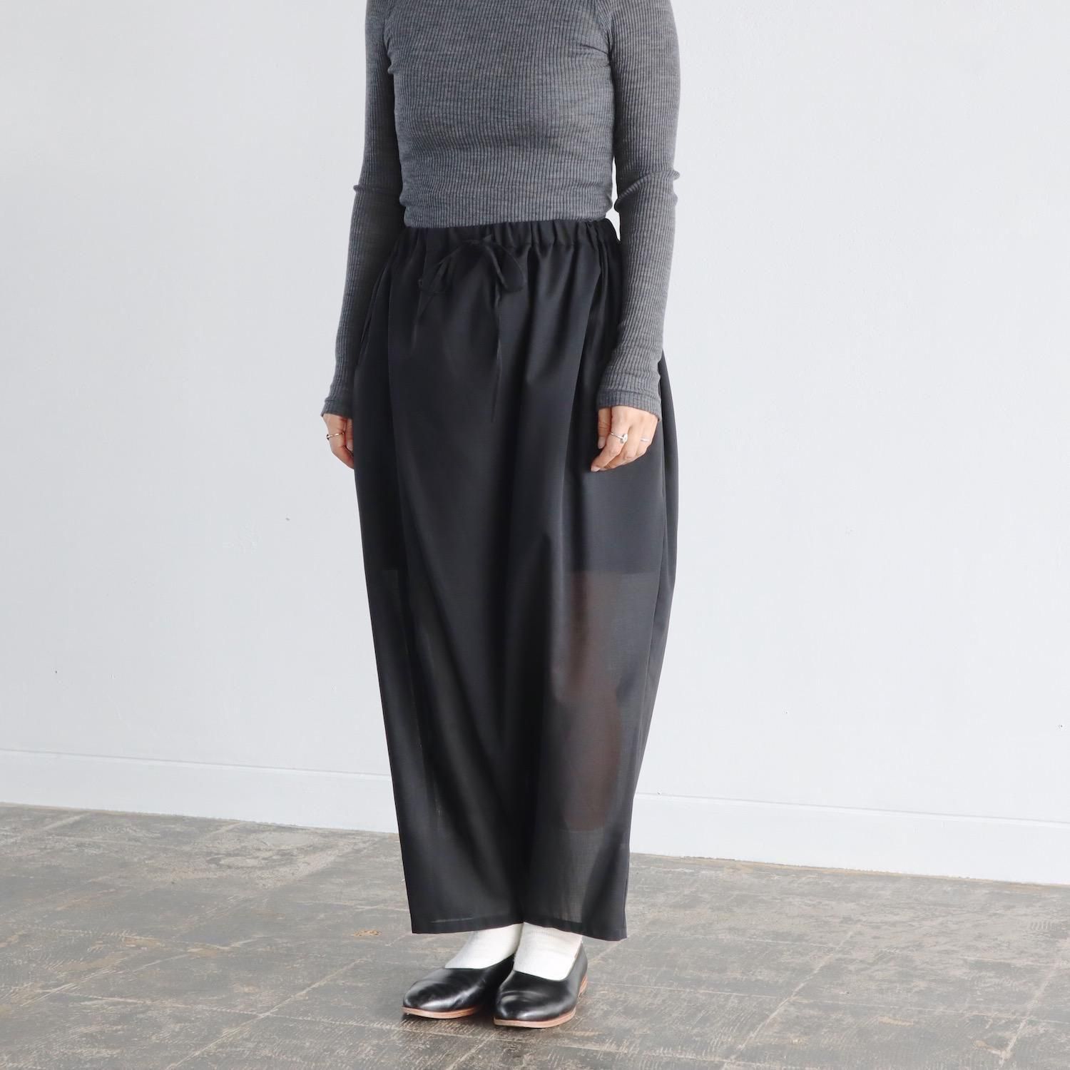 the last flower of the afternoon  Elastic Waist Wrap Pants BLACK
