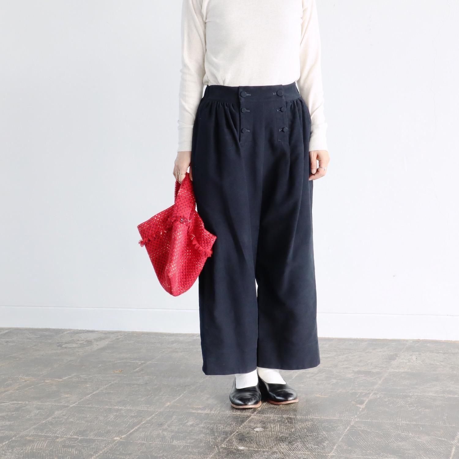 the last flower of the afternoon Ѥʷ Baggy Trousers NAVY