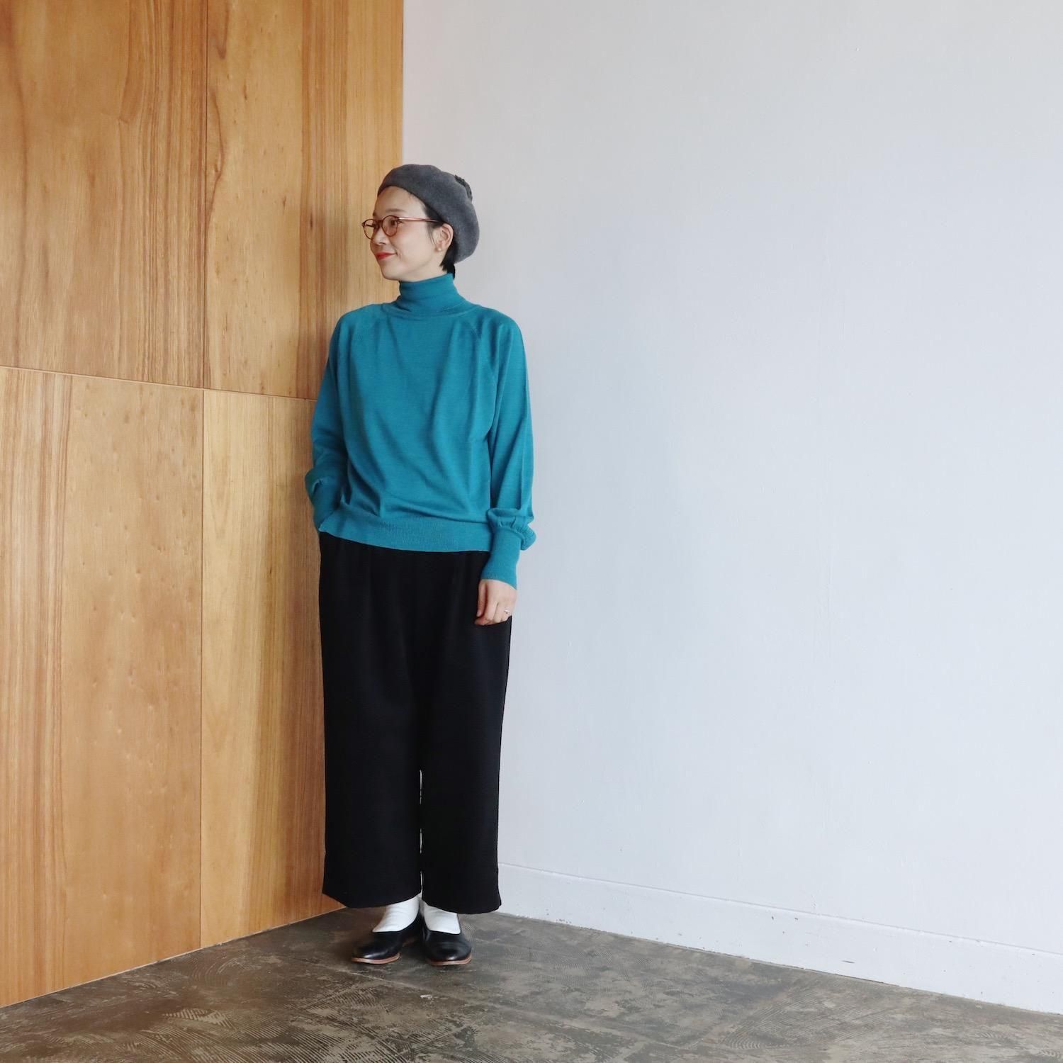 atelier naruse Wool Turtle Neck Knit AQUA BLUE アトリエナルセ atelier naruse Wool Turtle Neck Knit AQUA BLUE アトリエナルセ