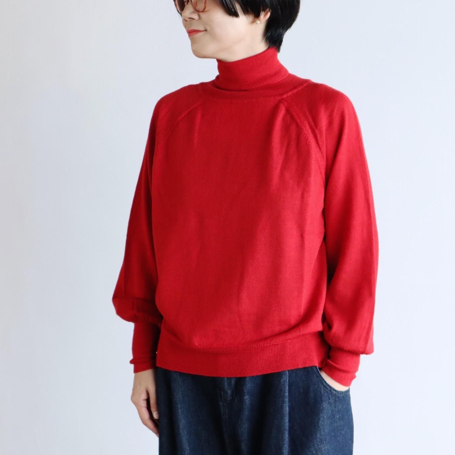 atelier naruse Wool Turtle Neck Knit RED アトリエナルセ