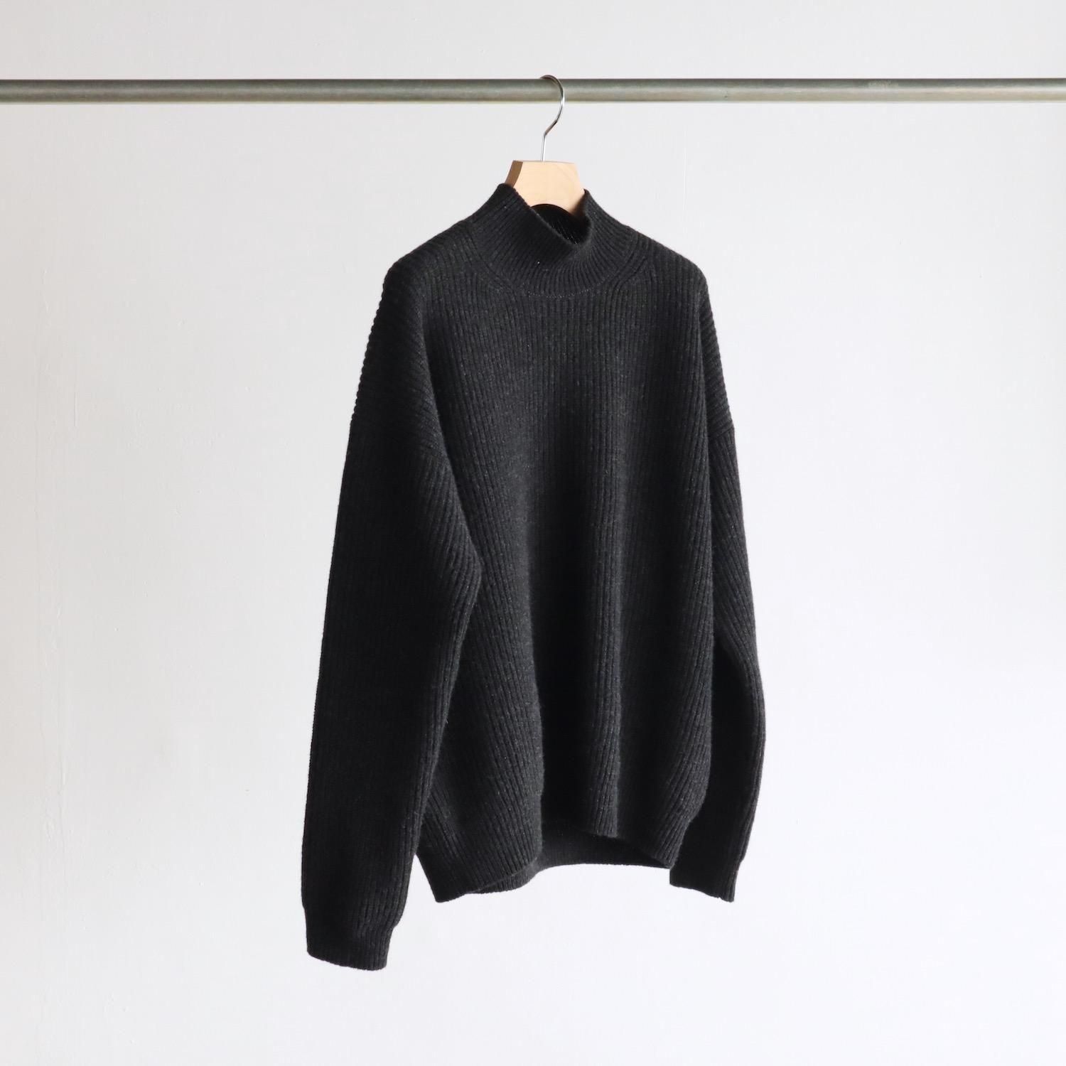 evam eva Wool Fox Aze Highneck CHARCOAL